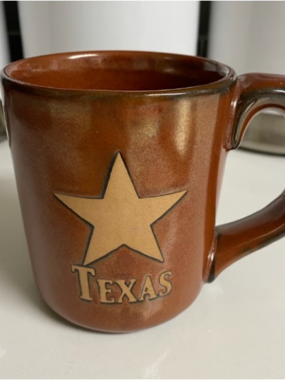 Rustic Brown Ceramic Texas Star Mug